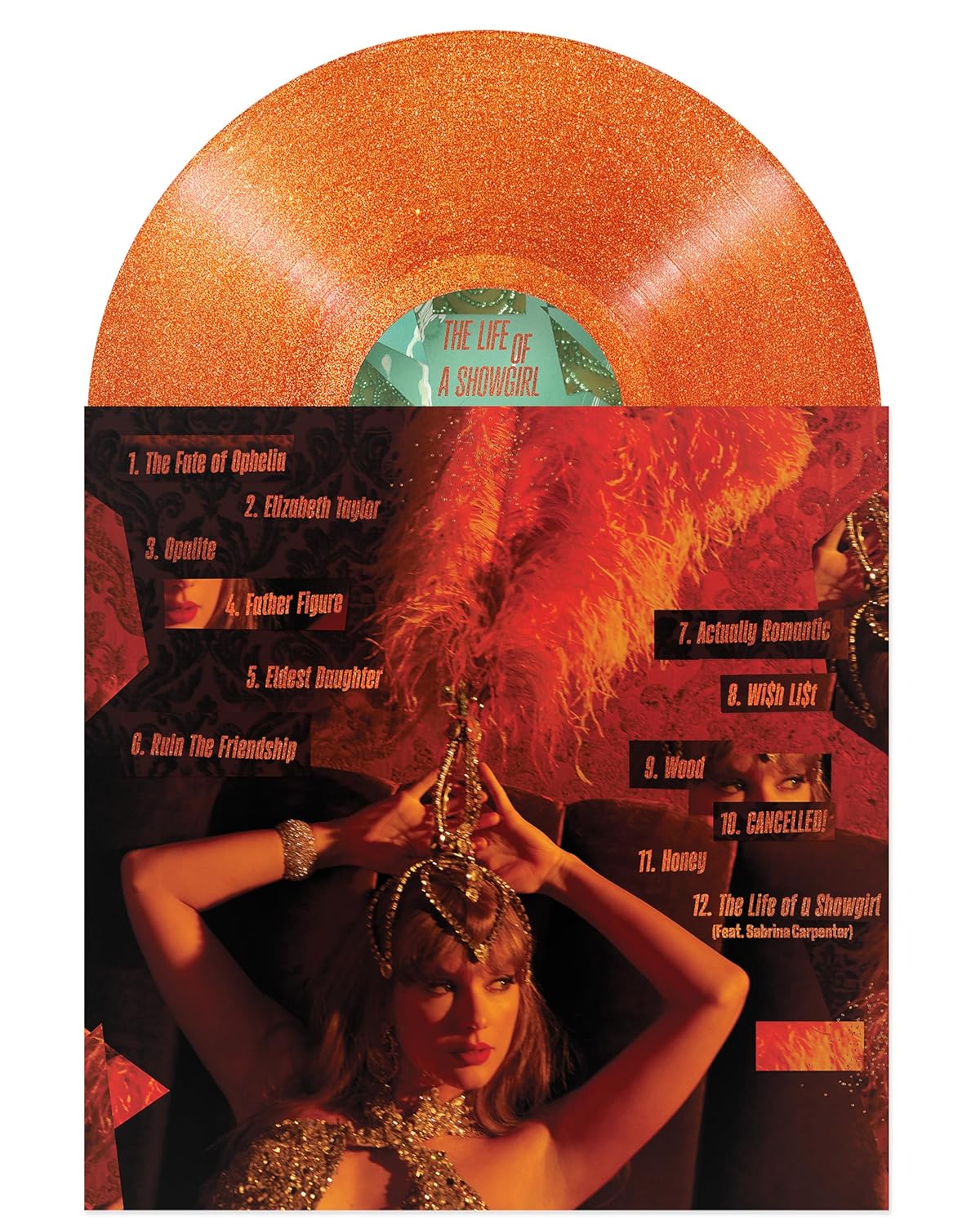 Taylor Swift - The Life of a Showgirl Orange Glitter Vinyl