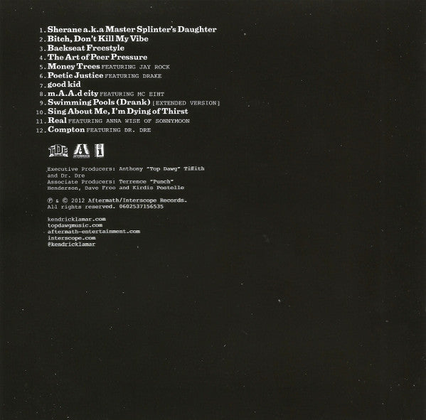 Kendrick Lamar - Good Kid, M.A.A.D City CD