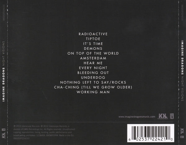 Imagine Dragons - Night Visions CD