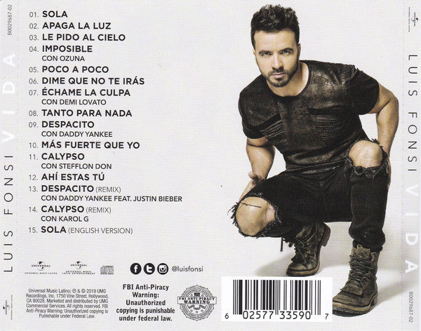 Luis Fonsi - Vida CD