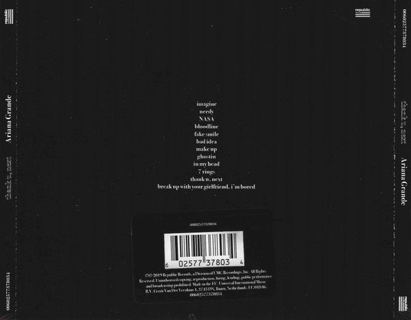Ariana Grande - thank u, next CD
