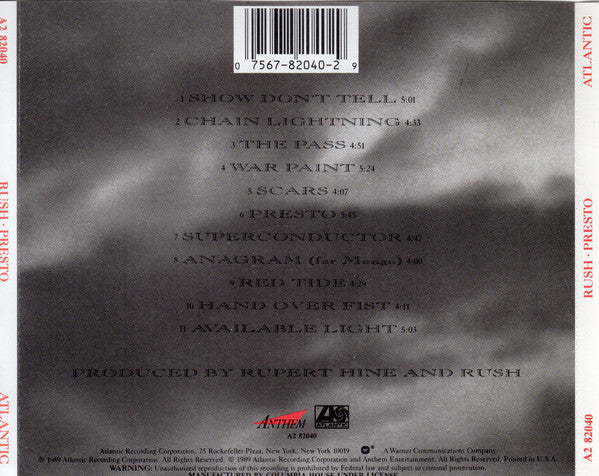 Rush - Presto CD