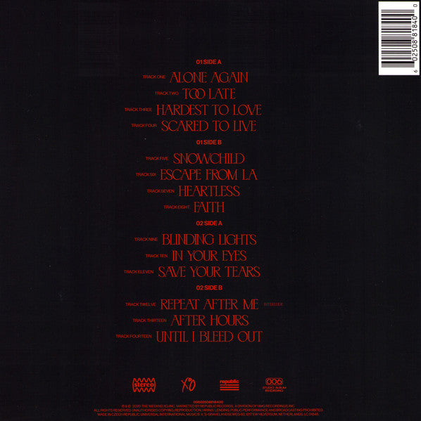 The Weeknd - After Hours Double LP Vinyl