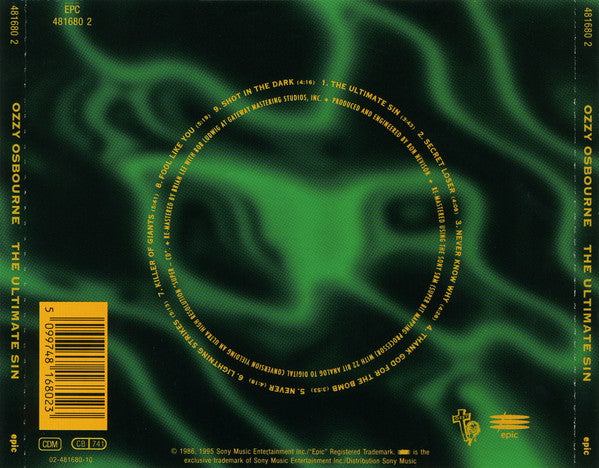 Ozzy Osbourne - The Ultimate Sin Remastered CD