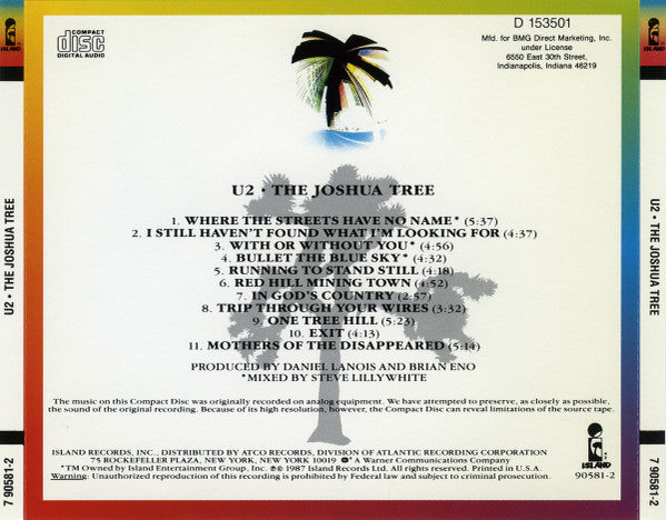 U2 - The Joshua Tree CD