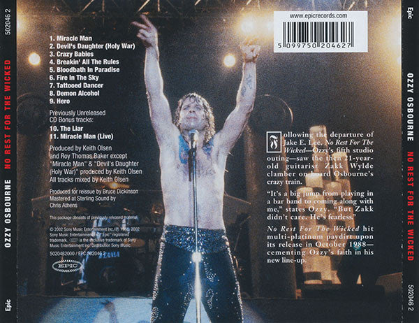 Ozzy Osbourne - No Rest for the Wicked CD
