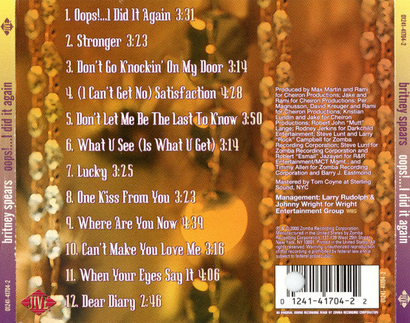 Britney Spears - Oops!... I Did It Again CD