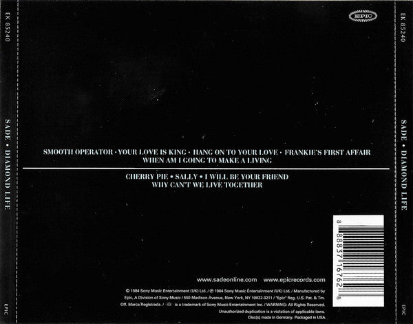 Sade - Diamond Life CD