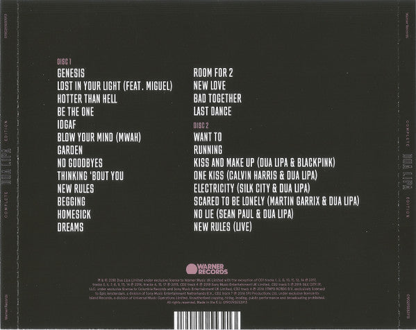 Dua Lipa - Dua Lipa (Complete Edition) 2CDs