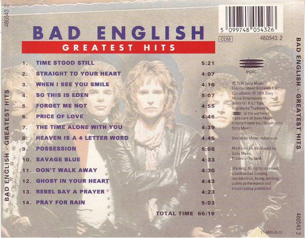 Bad English - Greatest Hits CD