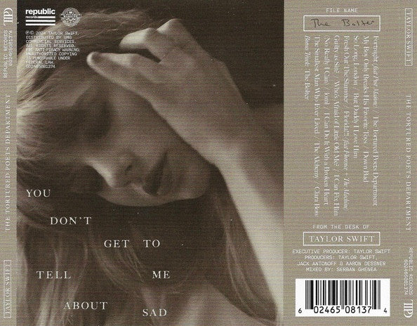 Taylor Swift - The Tortured Poets Department CD ("The Bolter") with Poster!