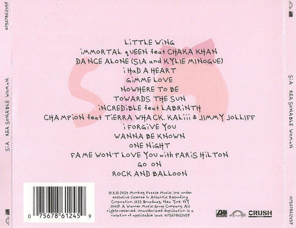 Sia - Reasonable Woman CD