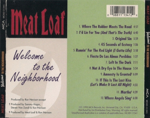 Meat Loaf - Welcome To The Neighborhood CD