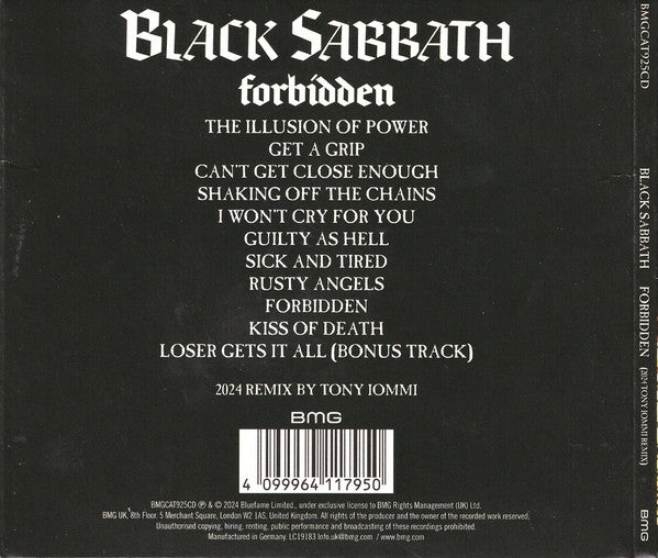 Black Sabbath - Forbidden CD