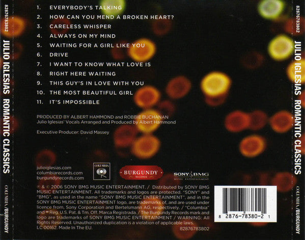 Julio Iglesias - Romantic Classics CD