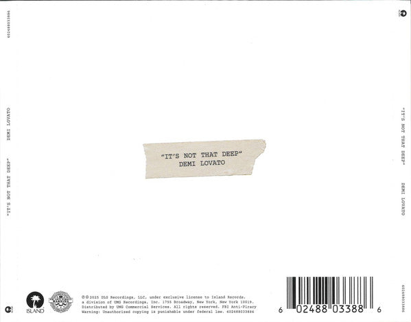 Demi Lovato - It's Not That Deep CD