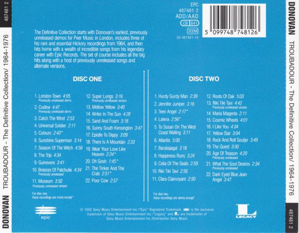 Donovan - Troubadour: The Definitive Collection 1964-1976 2CDs