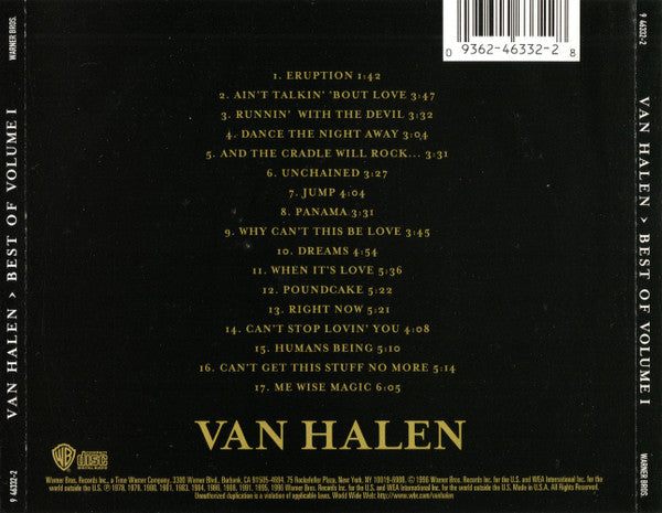 Van Halen - Best Of Volume I CD