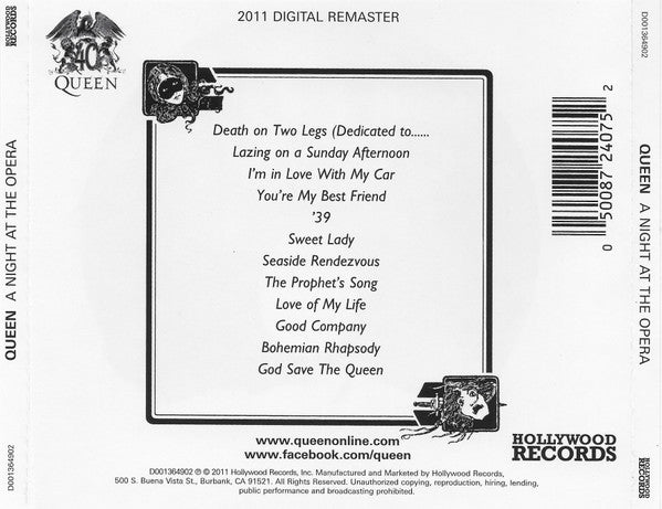 Queen - A Night at the Opera CD