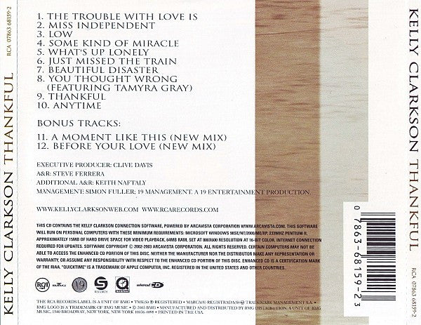 Kelly Clarkson - Thankful CD