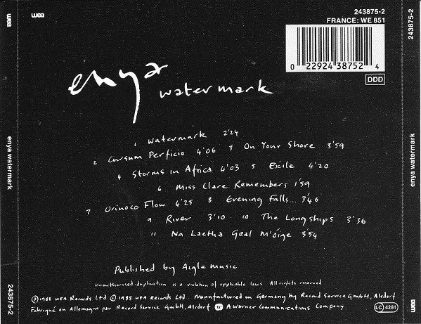 Enya - Watermark CD