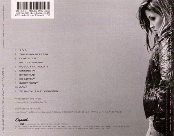 Lisa Marie Presley - To Whom It May Concern CD