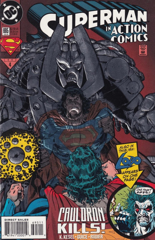 Superman in Action Comics #695 Foil Embossed Cover (1994) [Lobo Appears]