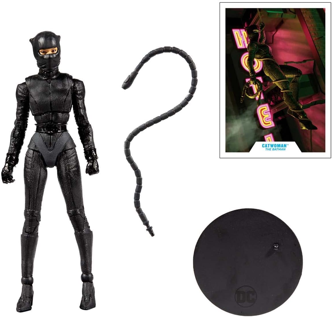 McFarlane 7-Inch Catwoman Action Figure with 22 Moving Parts, Collectible DC Batman Movie Figure with Stand Base and Unique Collectible Character Card