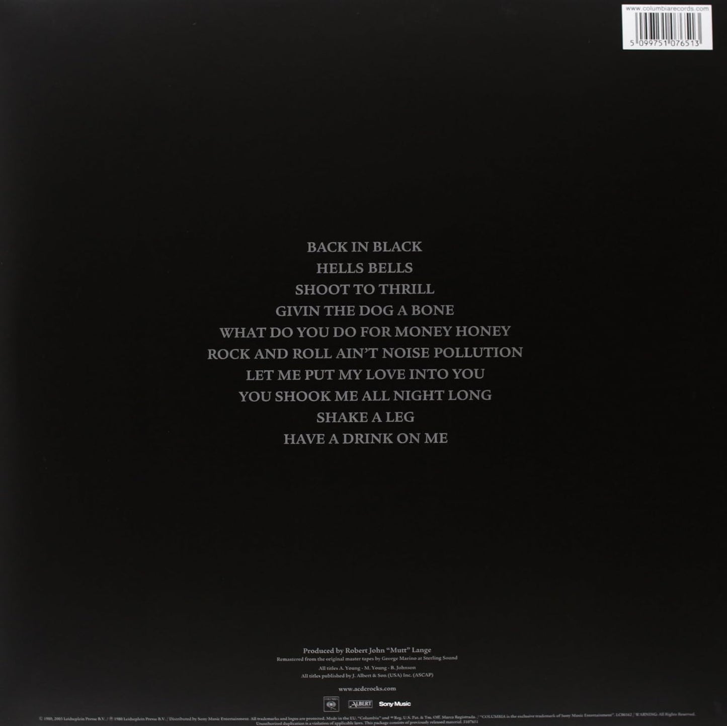AC/DC - Back in Black Vinyl
