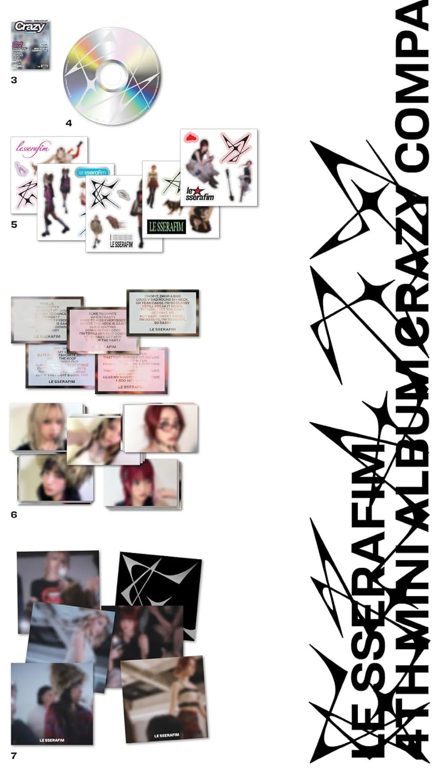 LE SSERAFIM - 4th Mini Album [CRAZY] (COMPACT SILVER RIBBON Ver.) CD
