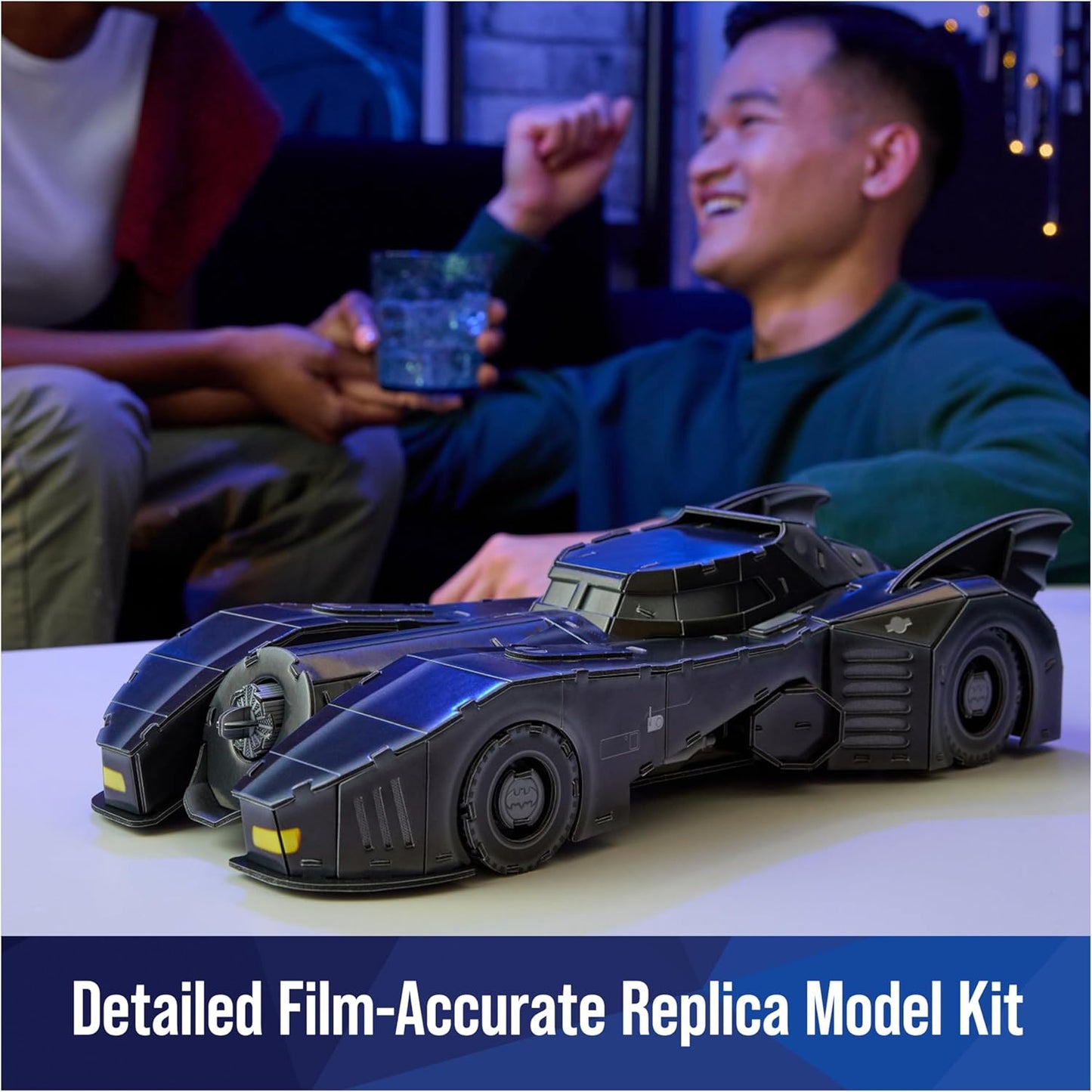 4D Build, DC Batman Retro Batmobile 3D Model Kit with Stand 3D Puzzles/202 Pieces