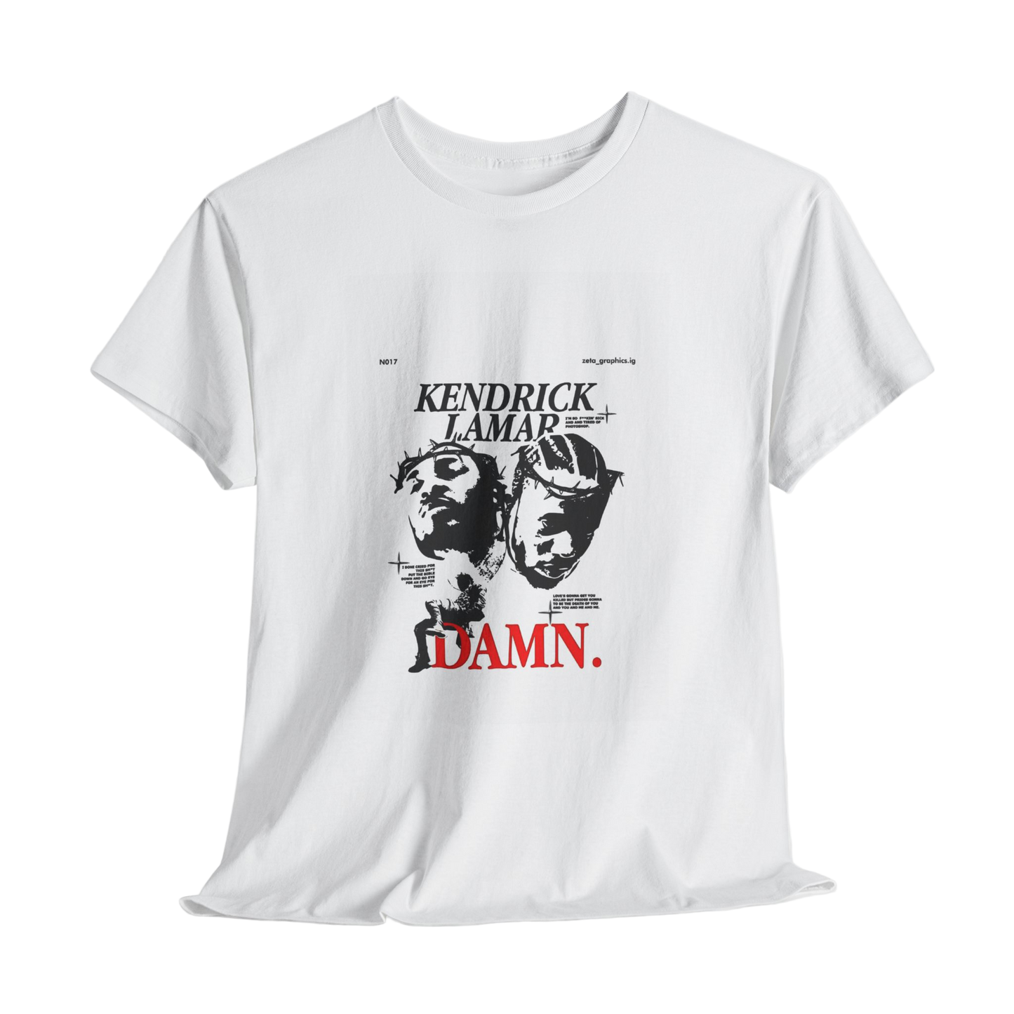 Oversized White Kendrick Lamar DAMN. T-shirt
