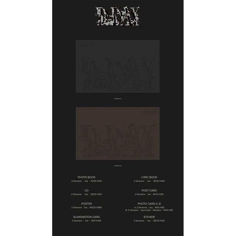 SUGA of BTS 민윤기 -  [D-DAY] Version 2 CD