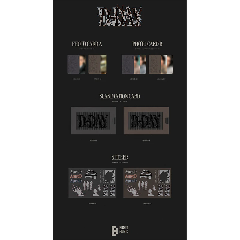 SUGA of BTS 민윤기 -  [D-DAY] Version 2 CD