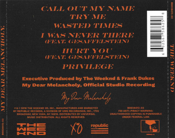 The Weeknd - My Dear Melancholy CD