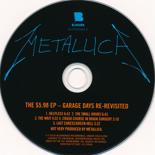 Metallica - The $5.98 E.P.: Garage Days Re-Revisited CD