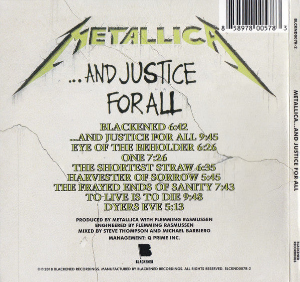 Metallica - ...And Justice for All Remastered CD