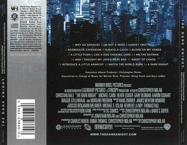 Hans Zimmer & James Newton Howard - Batman The Dark Knight Soundtrack CD