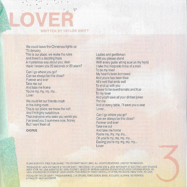 Taylor Swift - Lover CD