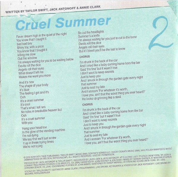 Taylor Swift - Lover CD
