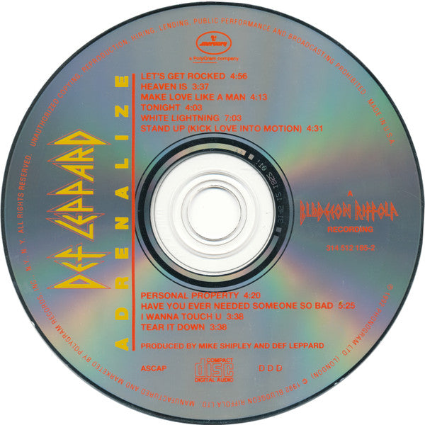 Def Leppard - Adrenalize CD