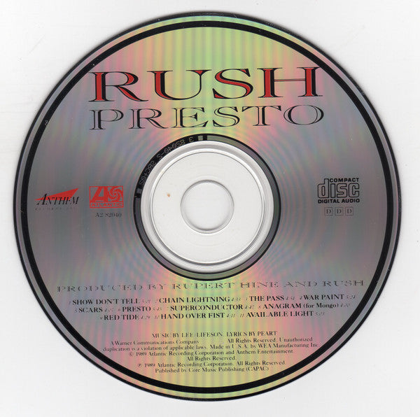 Rush - Presto CD