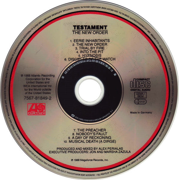 Testament - The New Order CD