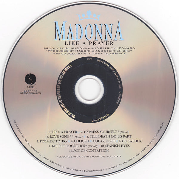 Madonna - Like a Prayer CD