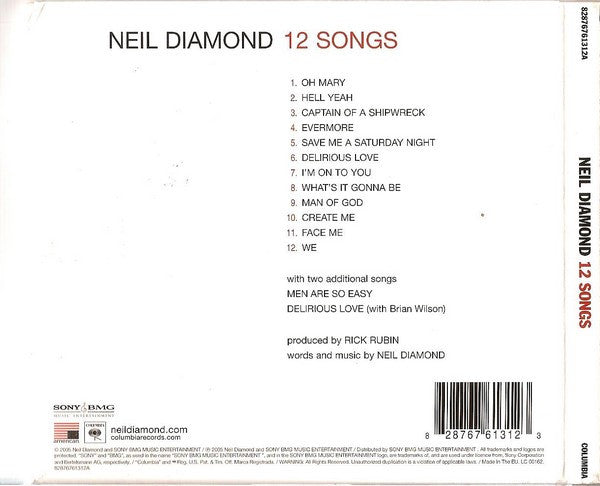 Neil Diamond - 12 Songs CD