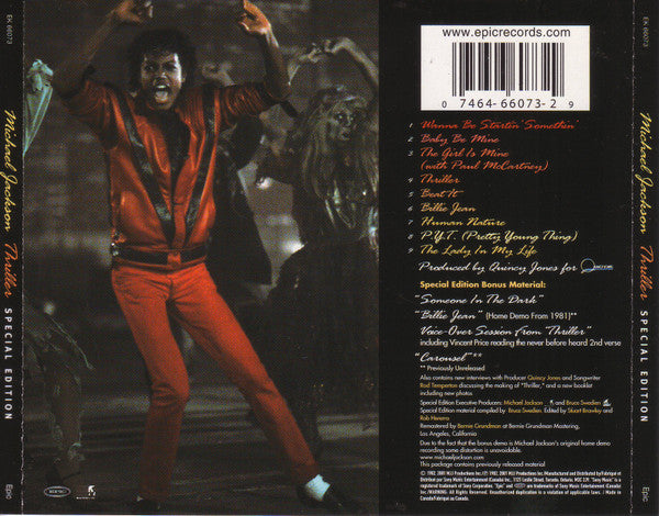 Michael Jackson - Thriller (Remastered/Special Edition) CD