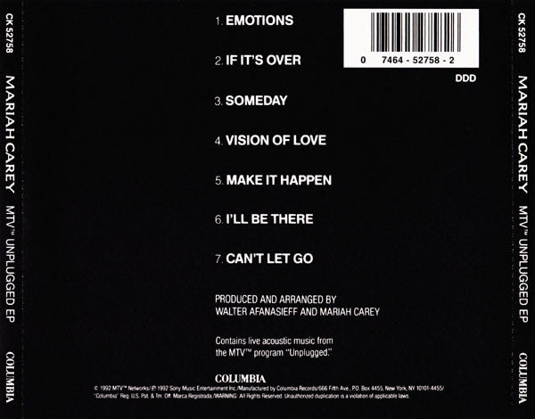 Mariah Carey - MTV Unplugged EP CD