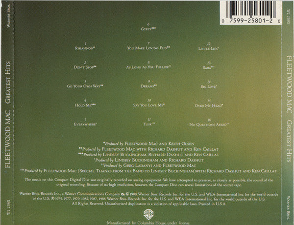 Fleetwood Mac - Greatest Hits CD