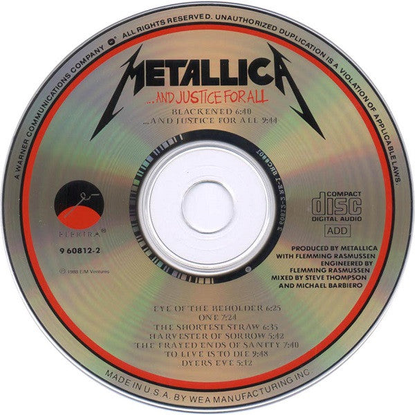 Metallica - ...And Justice for All Remastered CD