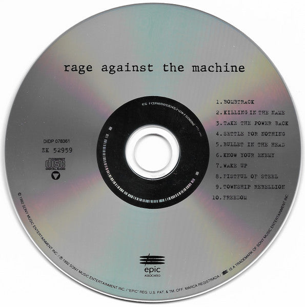 Rage Against The Machine - Rage Against The Machine CD